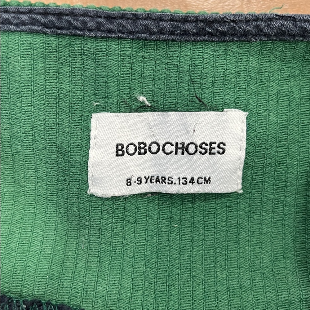 Bobo Choses funny friends button front corduroy jumper dress 8-9 year green blue - Picture 3 of 6